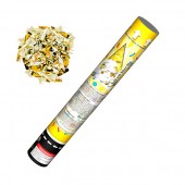 Пневмохлопушка 30 см, прямоугольники золото и серебро - Купить хлопушки в Ярославле - разноцветный серпантин